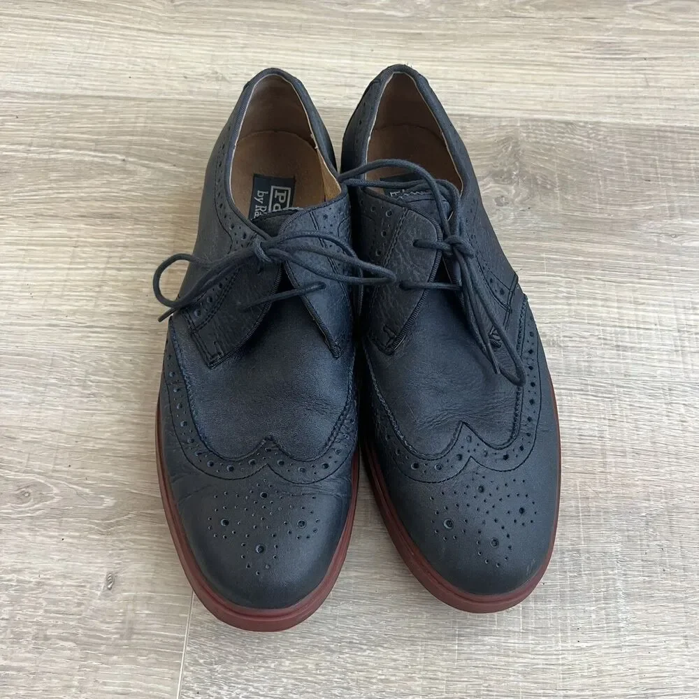 Polo Ralph Lauren Mens ORRICK Blue Suede Leather Wingtip Oxford Shoes Sz 8 D